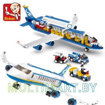 Конструктор Sluban M38-B0366 Авиационный лайнер (463 детали) картинка 4
